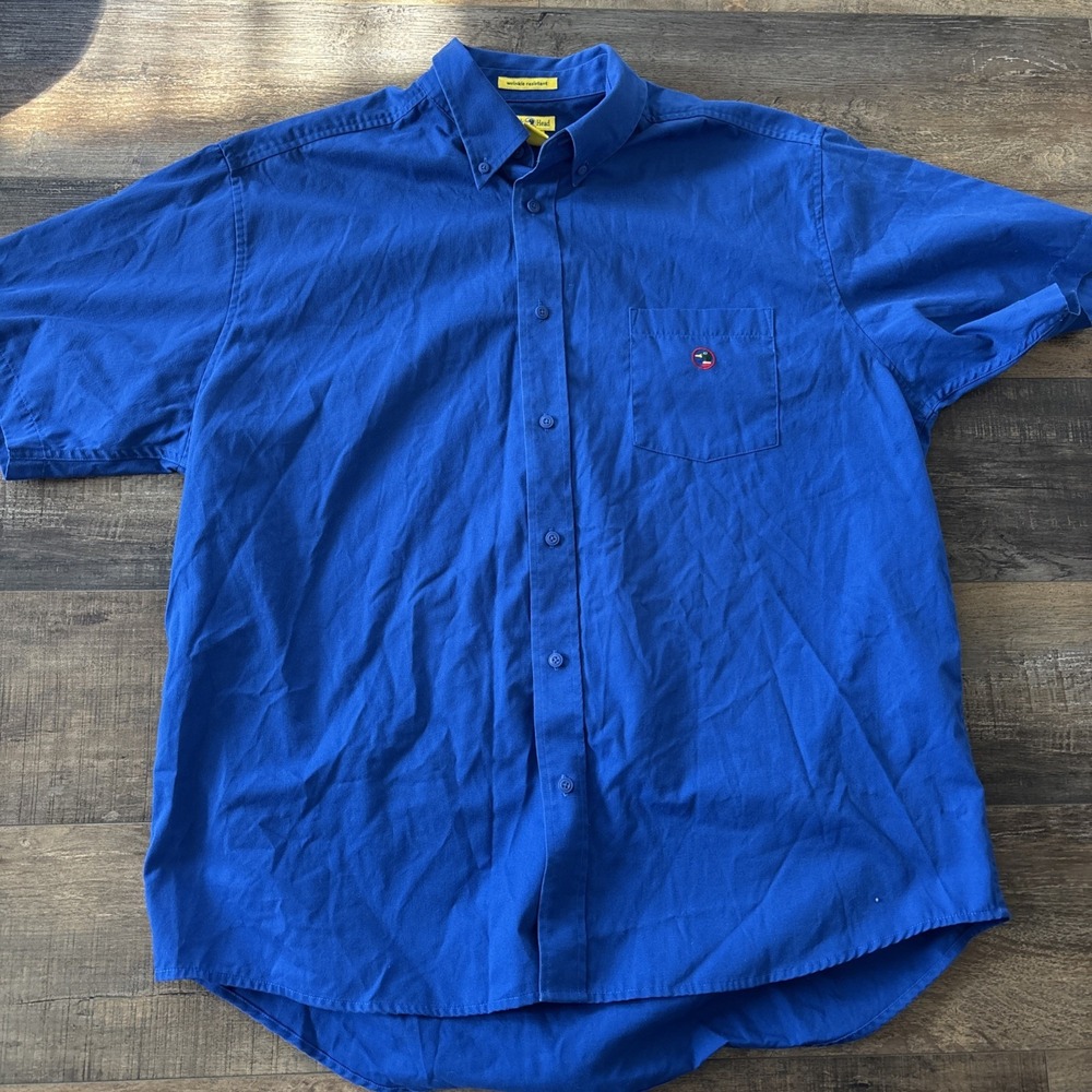 Vintage‎ Duck Head Button Up Wrinkle Resistant XL Bright Blue